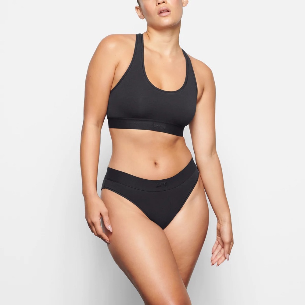 Skims Black Cotton Jersey Racerback Bra!! - Picture 1 of 8